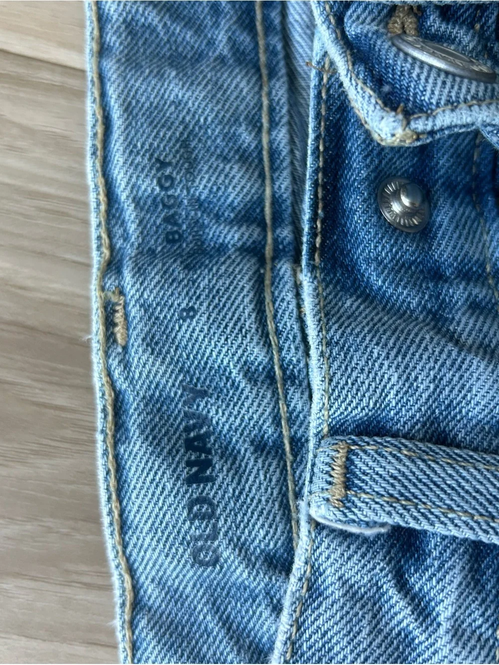 Old Navy Blue Girls' Denim Jeans with White Bow Embroidery